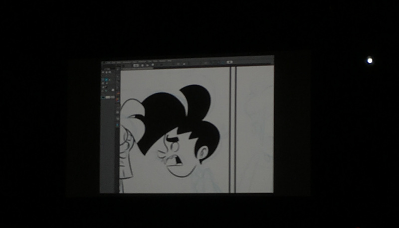 they threw what was being worked on up to the projector so everyone could see. really cool to see it happen in real time